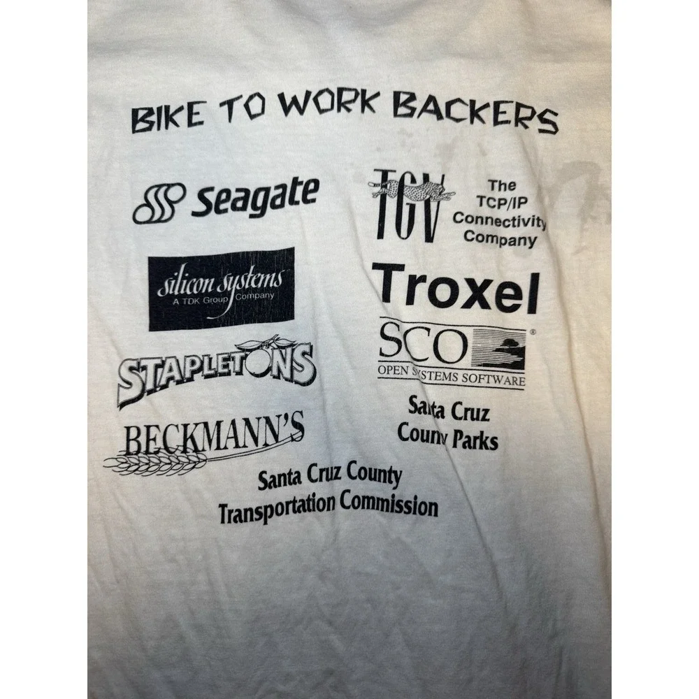 Vintage 90s Santa Cruz Bike  T  Shirt Bike‎ To Work Week Size M Single Stitch